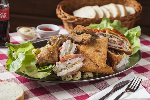 Megálló tá 2 szeméyes frissensültes tál